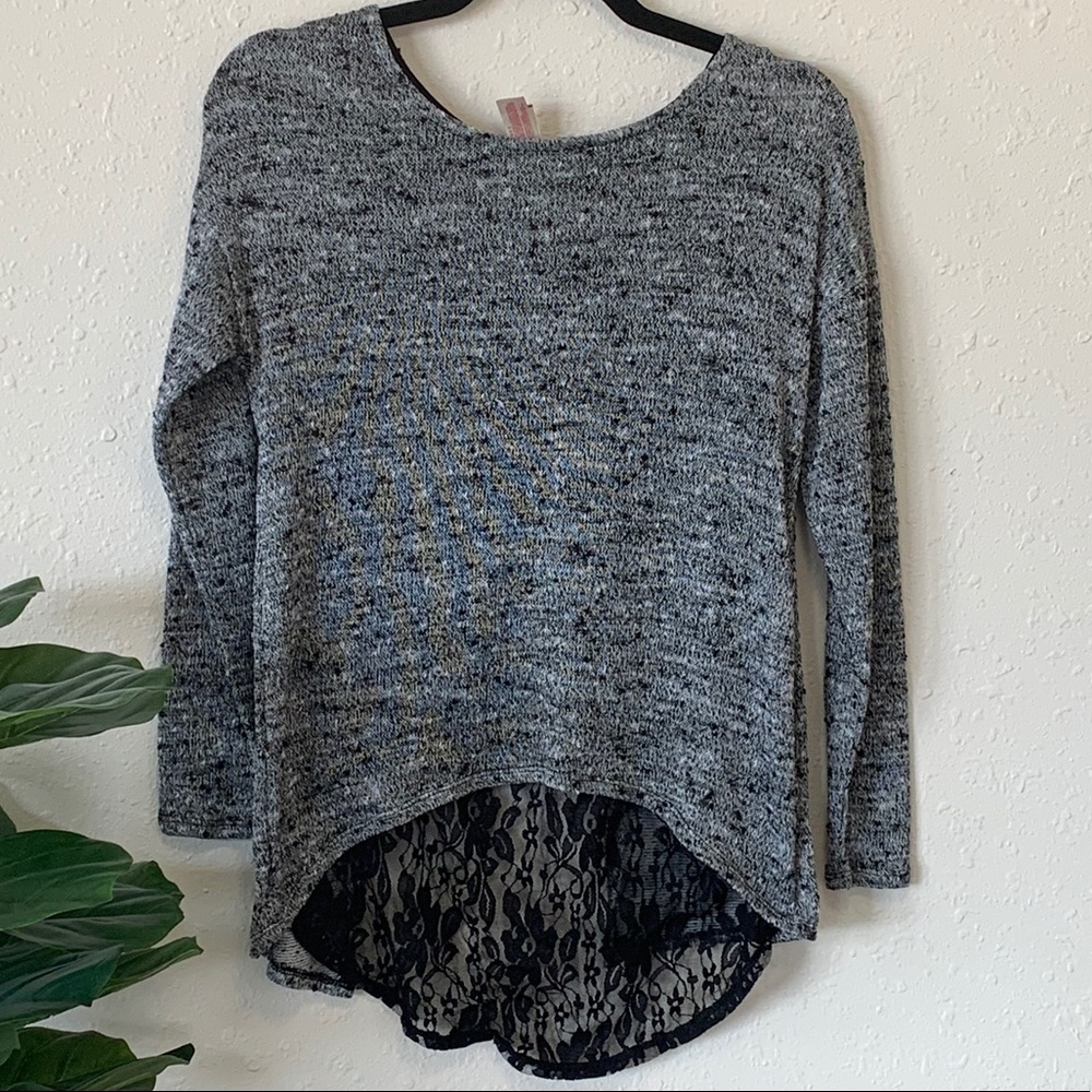 Grey sweater with lace back!